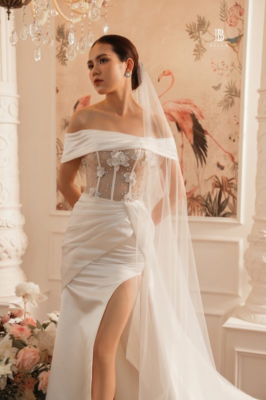 Hoa Hậu Du Lịch Lương Kỳ Duyên Hoá nàng dâu rạng ngời trong BST của Bella Haute Couture