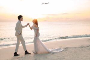 Album ảnh cưới đẹp bình minh biển